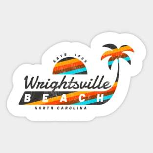 Wrightsville Beach, NC Summertime Palm Tree Sunset Sticker